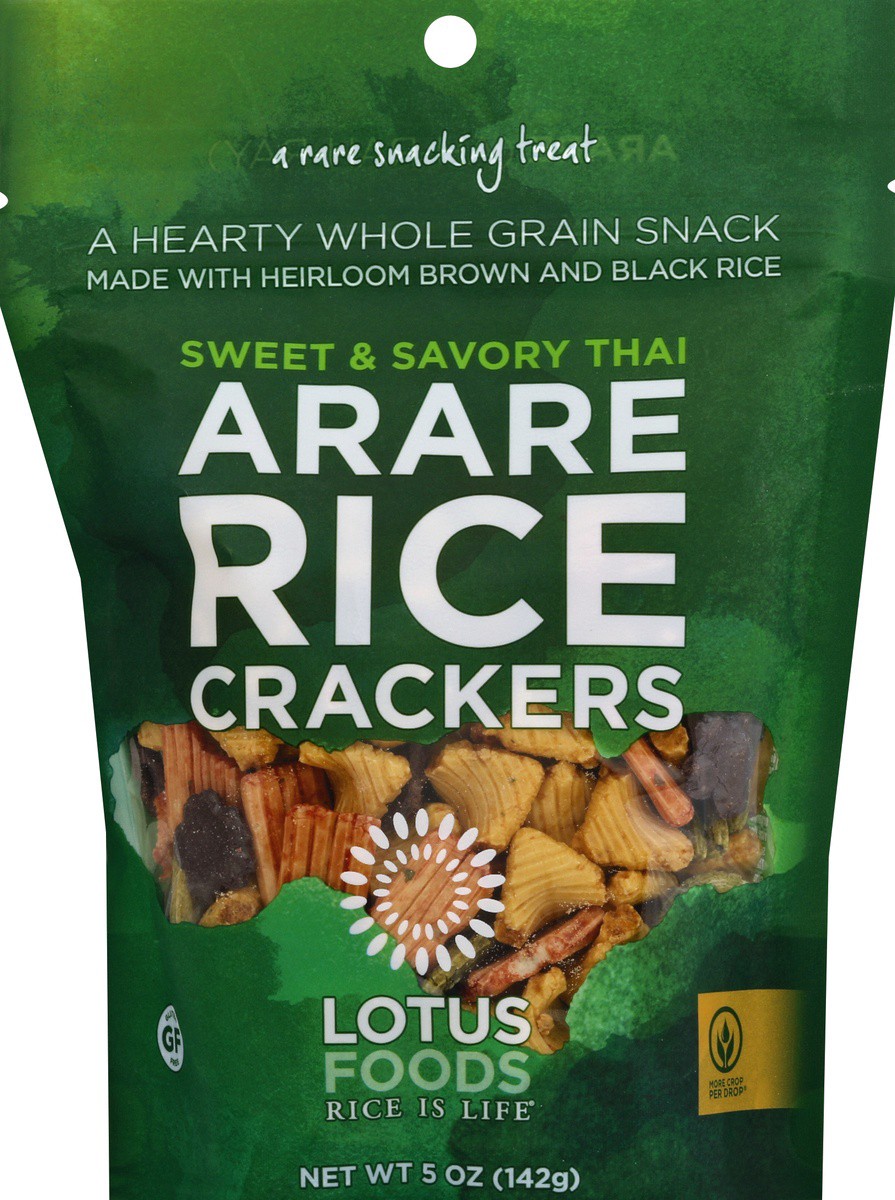 slide 2 of 2, Lotus Foods Sweet & Savory Thai Arare Rice Crackers, 5 oz