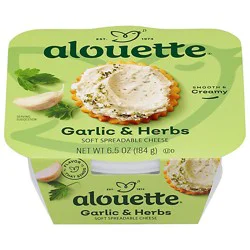 Alouette Garlic & Herb Spreadable Soft Cheese - 6.5 Oz