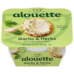 Alouette Garlic & Herb Spreadable Soft Cheese - 6.5 Oz