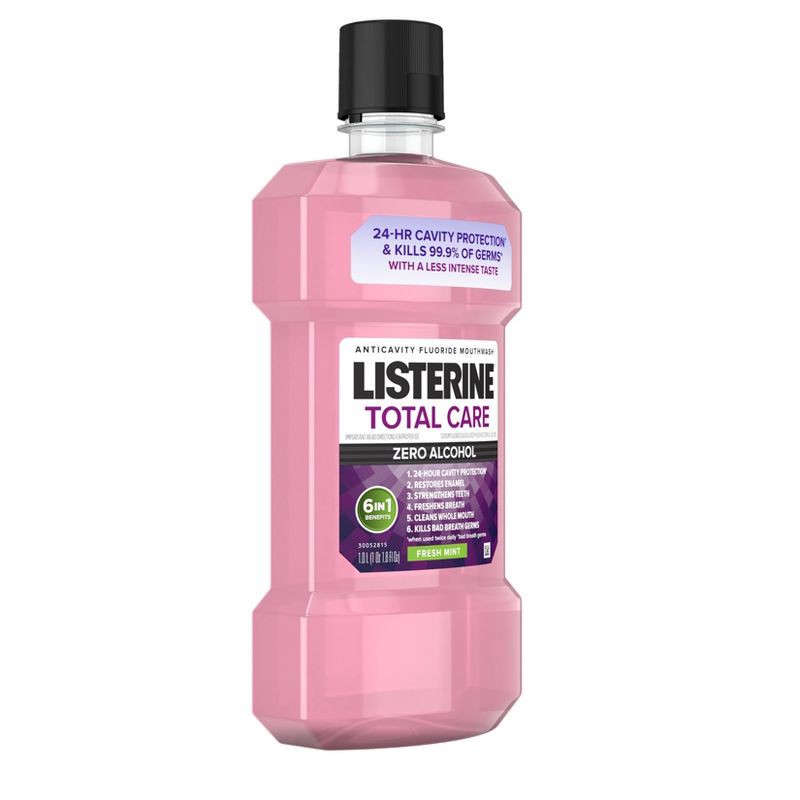 slide 2 of 14, Listerine Zero Alcohol Total Care Anticavity Fluoride Mouthwash - 1L, 1 liter