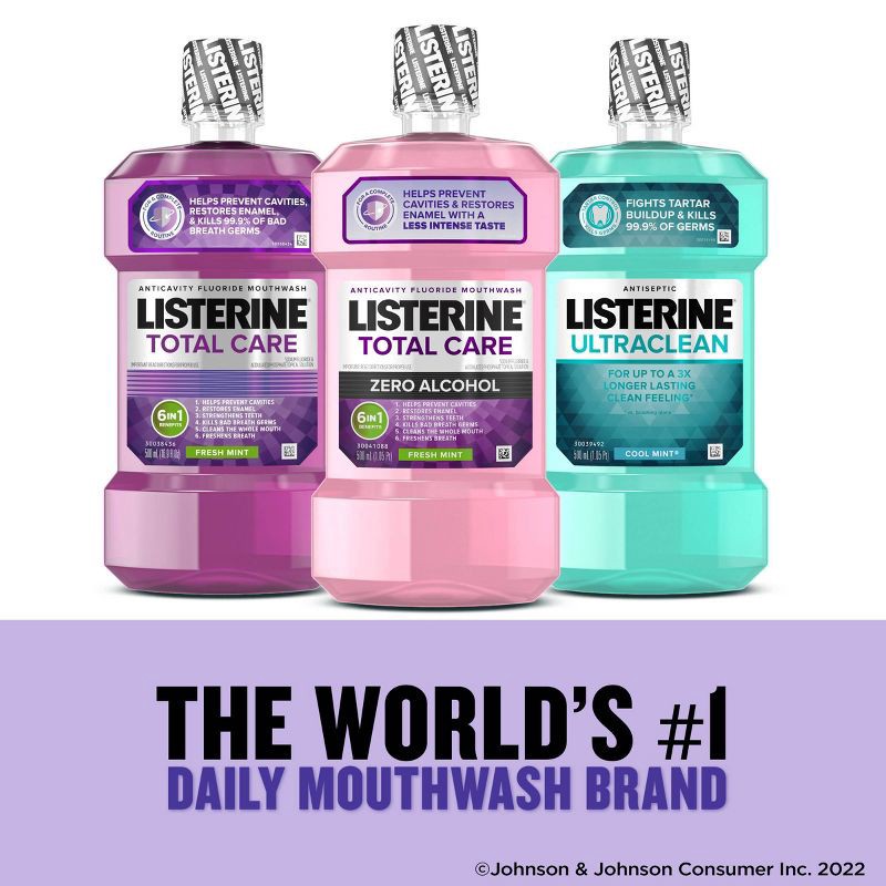 slide 6 of 14, Listerine Zero Alcohol Total Care Anticavity Fluoride Mouthwash - 1L, 1 liter