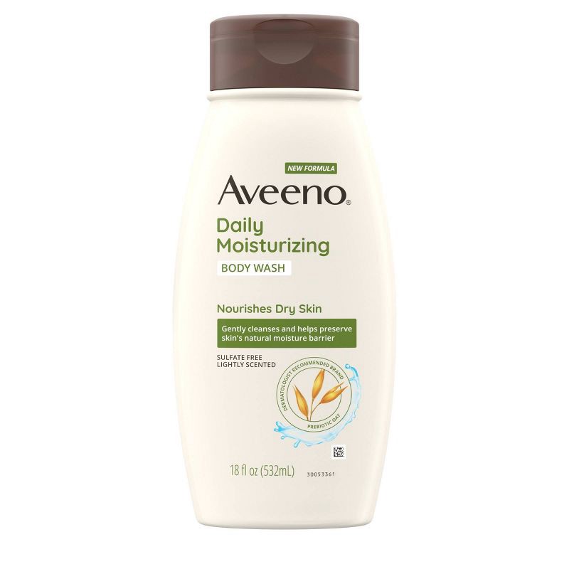 slide 2 of 5, Aveeno Daily Moisturizing Body Wash with Soothing Oat - 18 fl oz, 18 fl oz