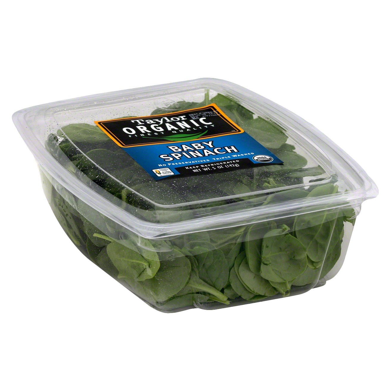 slide 1 of 1, Taylor Farms Organic Baby Spinach Package, 5 oz