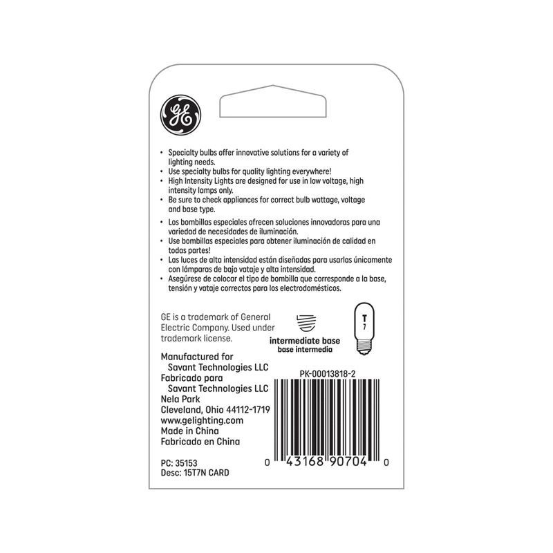 slide 3 of 5, GE Household Lighting GE 15W Appliance Incandescent Light Bulb, 1 ct