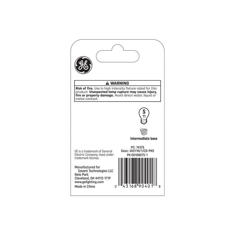 slide 3 of 4, GE Household Lighting GE 40W S11 Light Bulb Soft White, 1 ct