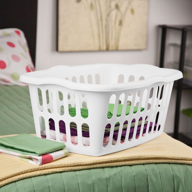 slide 3 of 5, 1.5 Bushel Rectangular Laundry Basket White - Room Essentials, 1 ct