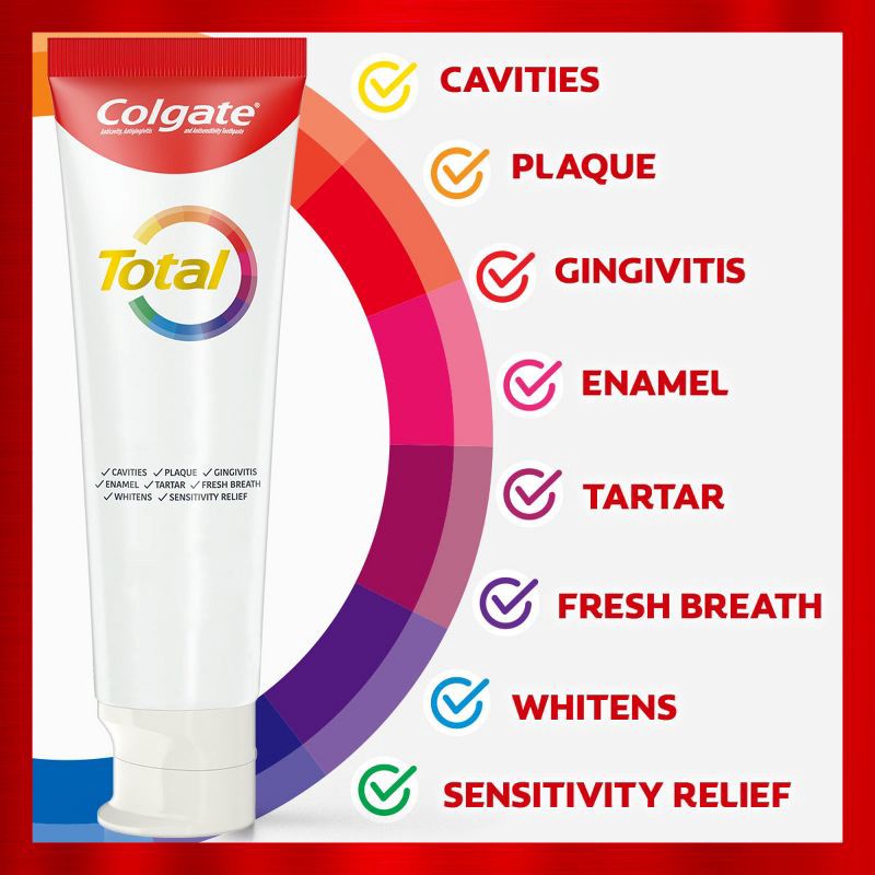 slide 3 of 6, Colgate Total Whitening Toothpaste - 5.1oz/2pk, 2 ct; 5.1 oz