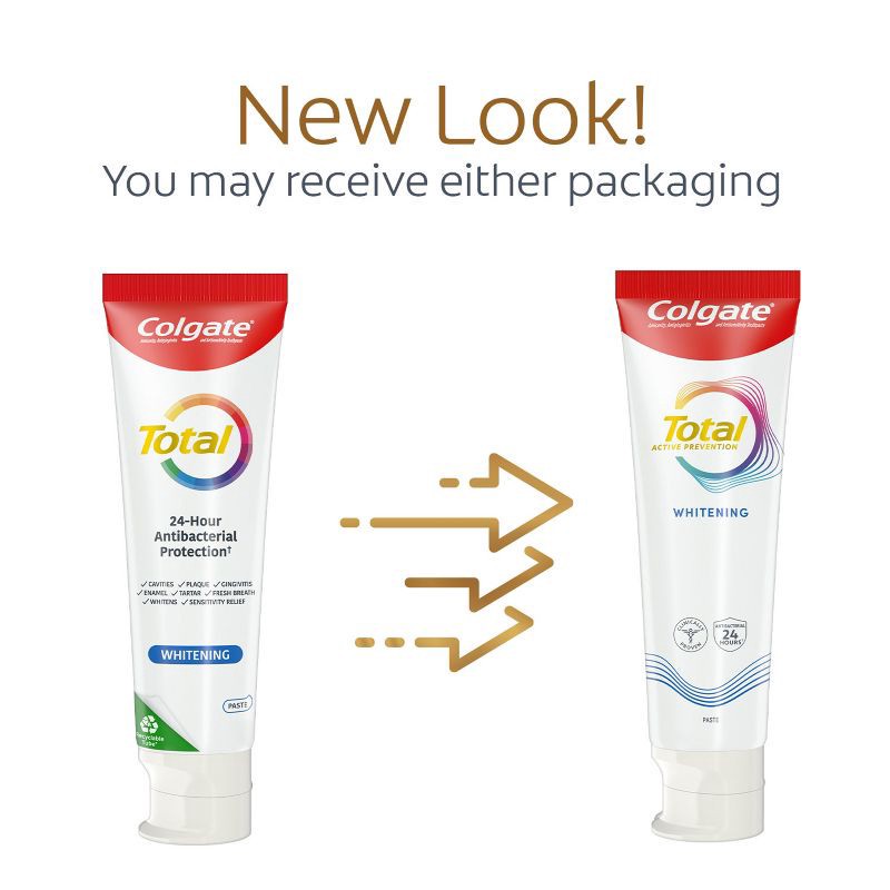 slide 3 of 11, Colgate Total Active Prevention Whitening Toothpaste - Mint - 5.1oz/2pk, 2 ct; 5.1 oz