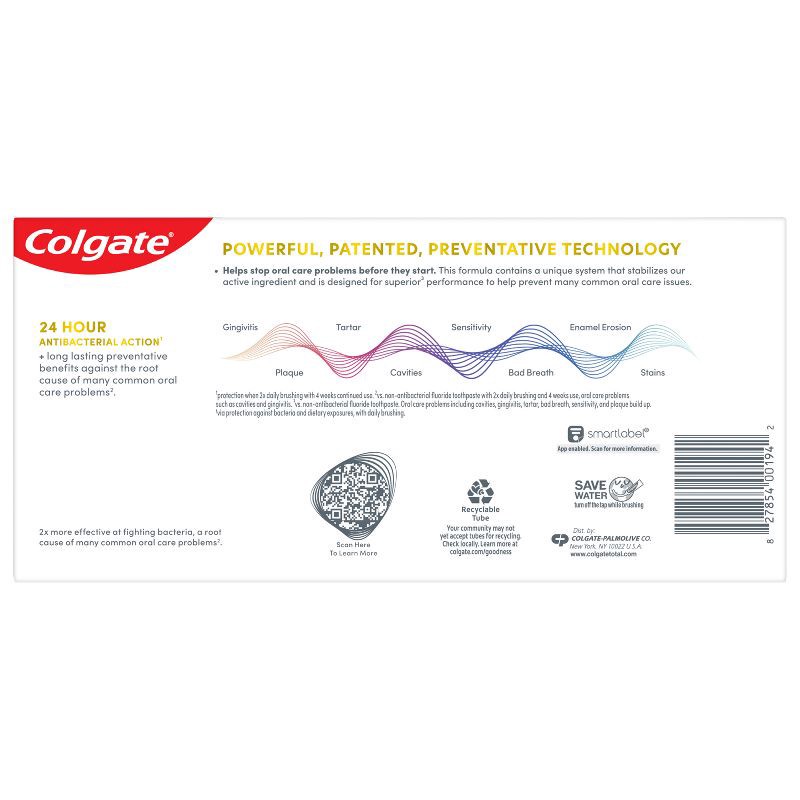 slide 12 of 15, Colgate Total Active Prevention Whitening Toothpaste - Mint - 5.1oz/2pk, 2 ct; 5.1 oz