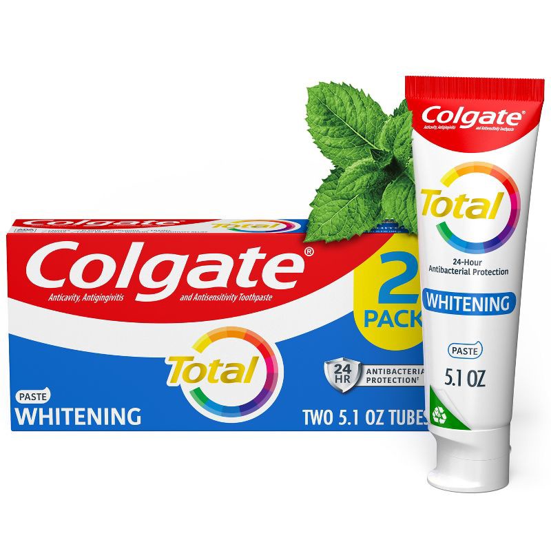 slide 1 of 6, Colgate Total Whitening Toothpaste - 5.1oz/2pk, 2 ct; 5.1 oz