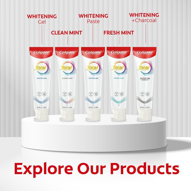 slide 10 of 15, Colgate Total Active Prevention Whitening Toothpaste - Mint - 5.1oz/2pk, 2 ct; 5.1 oz