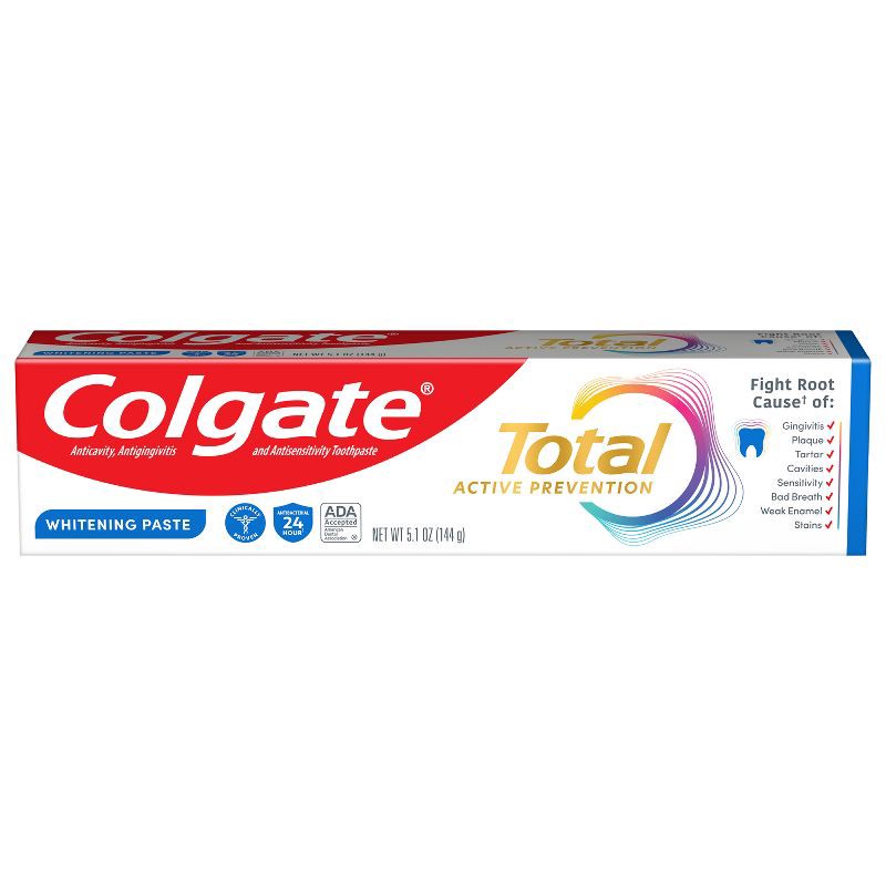 slide 12 of 20, Colgate Total Active Prevention Whitening Toothpaste - Mint - 5.1oz, 5.1 oz