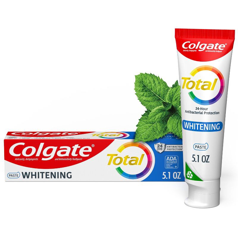 slide 9 of 10, Colgate Total Whitening Toothpaste - Mint - 5.1oz, 5.1 oz