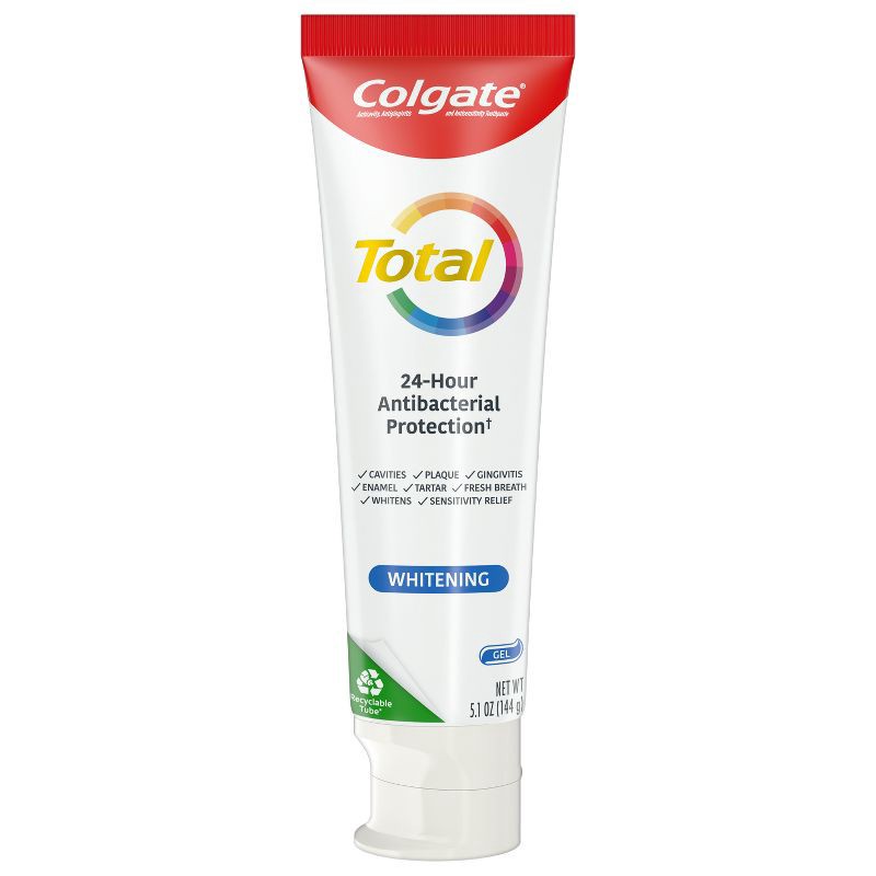 slide 10 of 16, Colgate Total Whitening Gel Toothpaste - 5.1oz/2pk, 2 ct; 5.1 oz