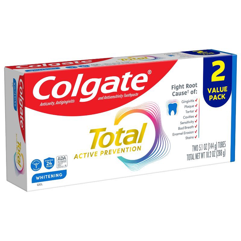 slide 11 of 16, Colgate Total Whitening Gel Toothpaste - 5.1oz/2pk, 2 ct; 5.1 oz