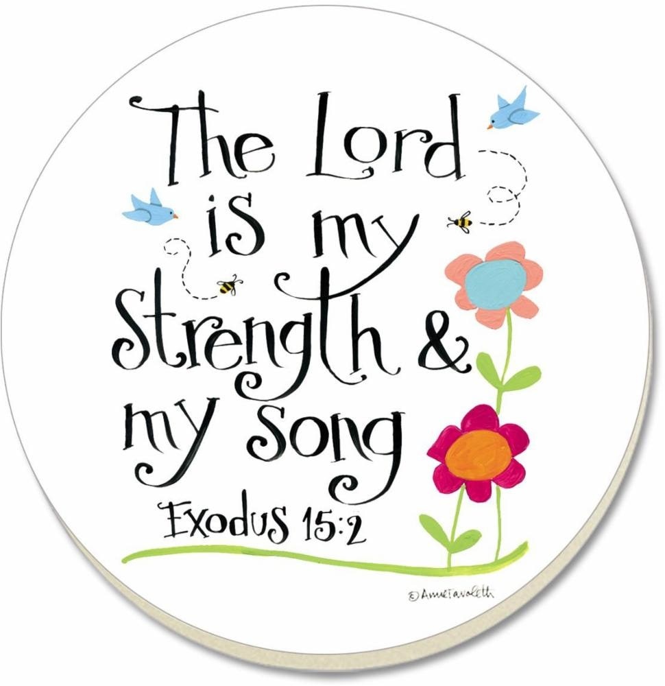 slide 1 of 1, Counter Art The Lord is My Strength Coaster Multi-Color, 1 ct