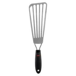 OXO Fish Turner 13.65"x3.5": Stainless Steel Slotted Cooking Spatula, Dishwasher-Safe, Black Handle
