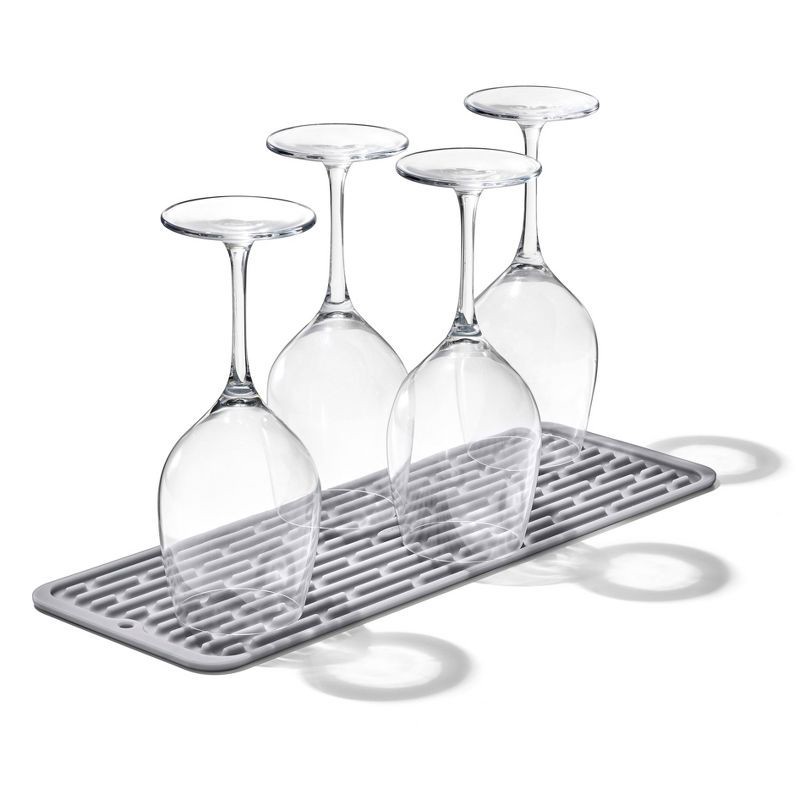 OXO Good Grips Silicone Wine Glass Drying Mat  Your new partner in wine!  Treat your delicate wine glasses with care before and after washing them -  Don't make a pour decision! #
