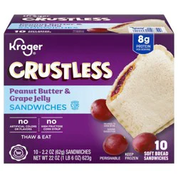 Kroger Crustless Peanut Butter & Grape Jelly Sandwiches