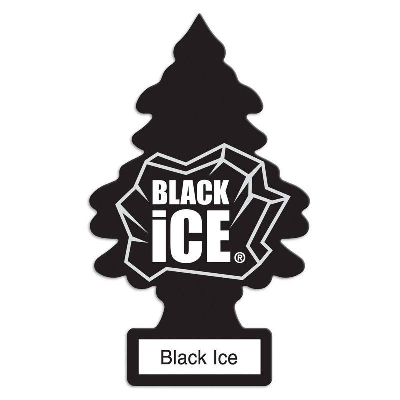 slide 4 of 5, Little Trees Black Ice Air Freshener 3pk: Car Freshener, Scented Paper, Disposable, Best Men's Car Scent, 3 ct