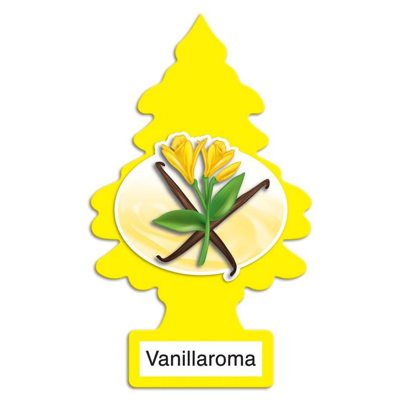 slide 3 of 4, Little Trees Vanillaroma Air Freshener 6pk: Vanilla Car Freshener, Solid, Disposable, Non-Powered, Yellow, 6 Count, 6 ct