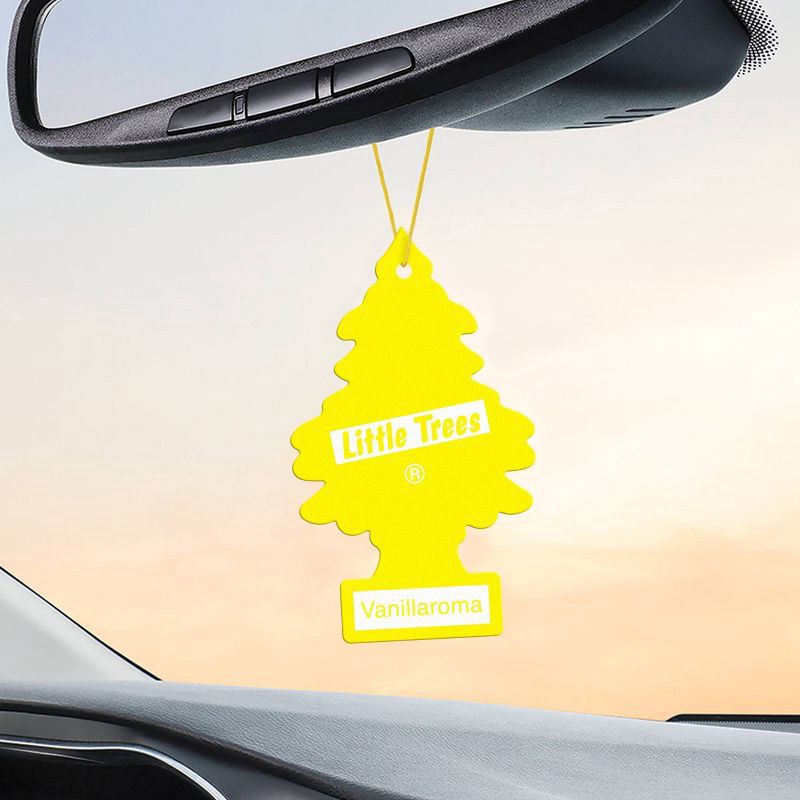 slide 5 of 6, Little Trees Vanillaroma Air Freshener 6pk: Vanilla Car Freshener, Solid, Disposable, Non-Powered, Yellow, 6ct, 6 ct
