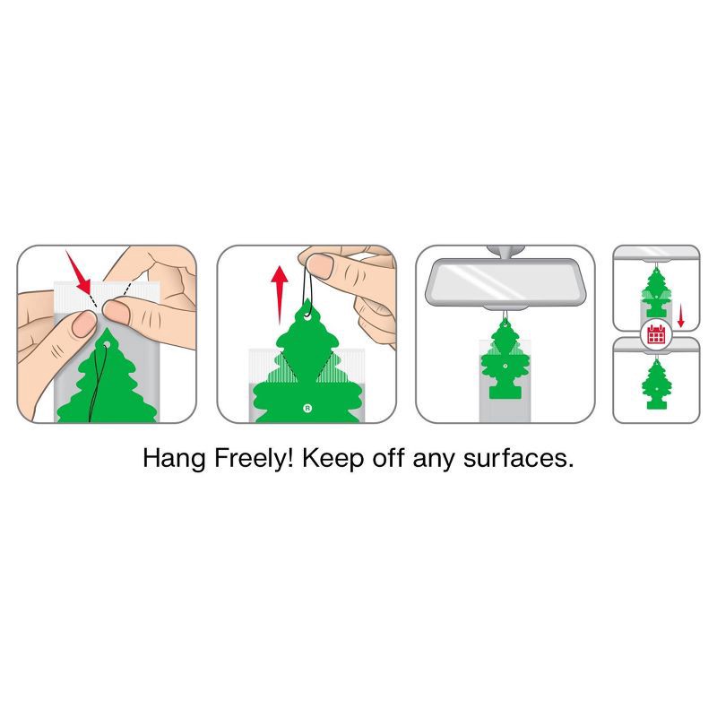 slide 4 of 4, Little Trees Vanillaroma Air Freshener 6pk: Vanilla Car Freshener, Solid, Disposable, Non-Powered, Yellow, 6 Count, 6 ct