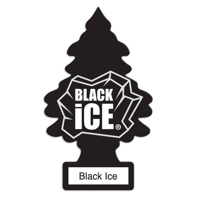 slide 3 of 4, Little Trees Black Ice Air Freshener 6pk: Car Scent Paper Fresheners, Disposable Non-Powered, 6 Pack, 6 ct