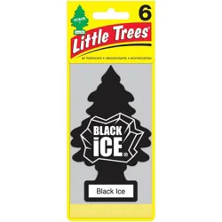 Little Trees Black Ice Air Freshener 6pk: Car Scent Paper Fresheners, Disposable Non-Powered, 6 Pack