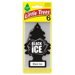 Little Trees Black Ice Air Freshener 6pk: Car Scent Paper Fresheners, Disposable Non-Powered, 6 Pack