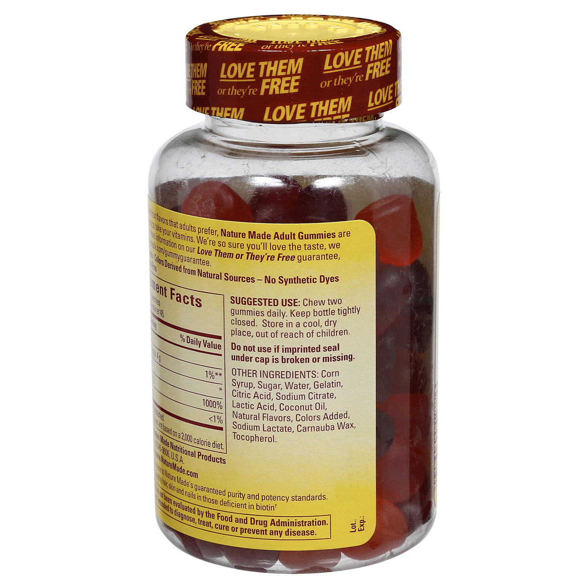 slide 3 of 4, Nature Made Biotin Dietary Supplement Gummies - Fruit, 90 ct