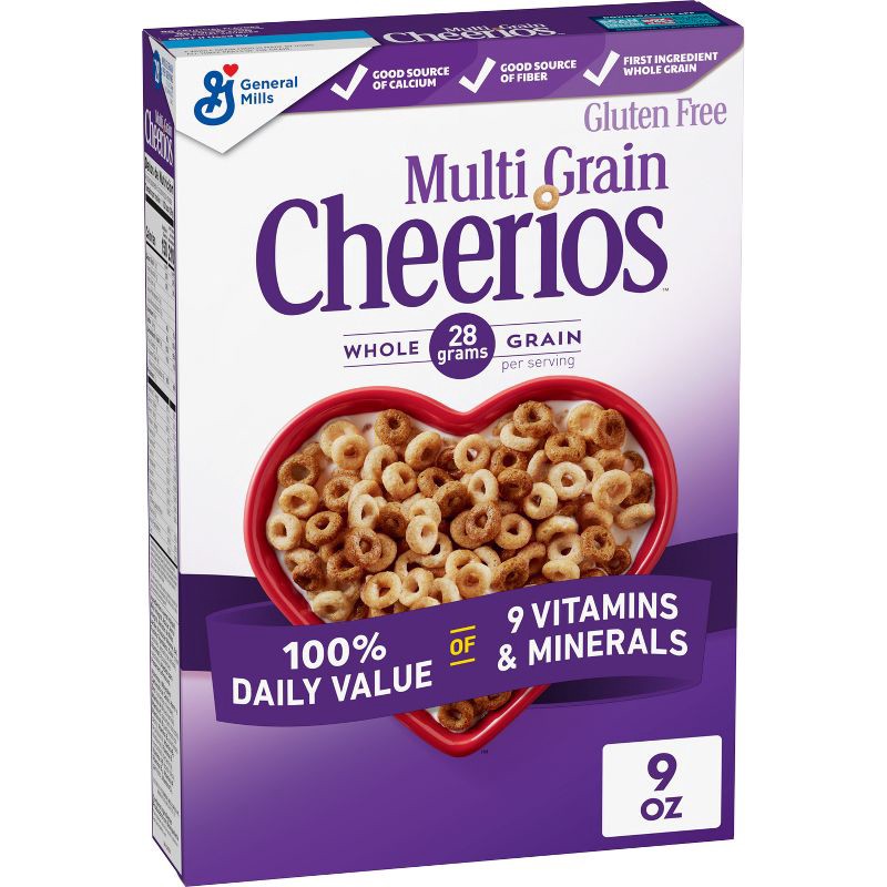 slide 1 of 10, Multi-Grain Cheerios Breakfast Cereal - 9oz - General Mills, 9 oz