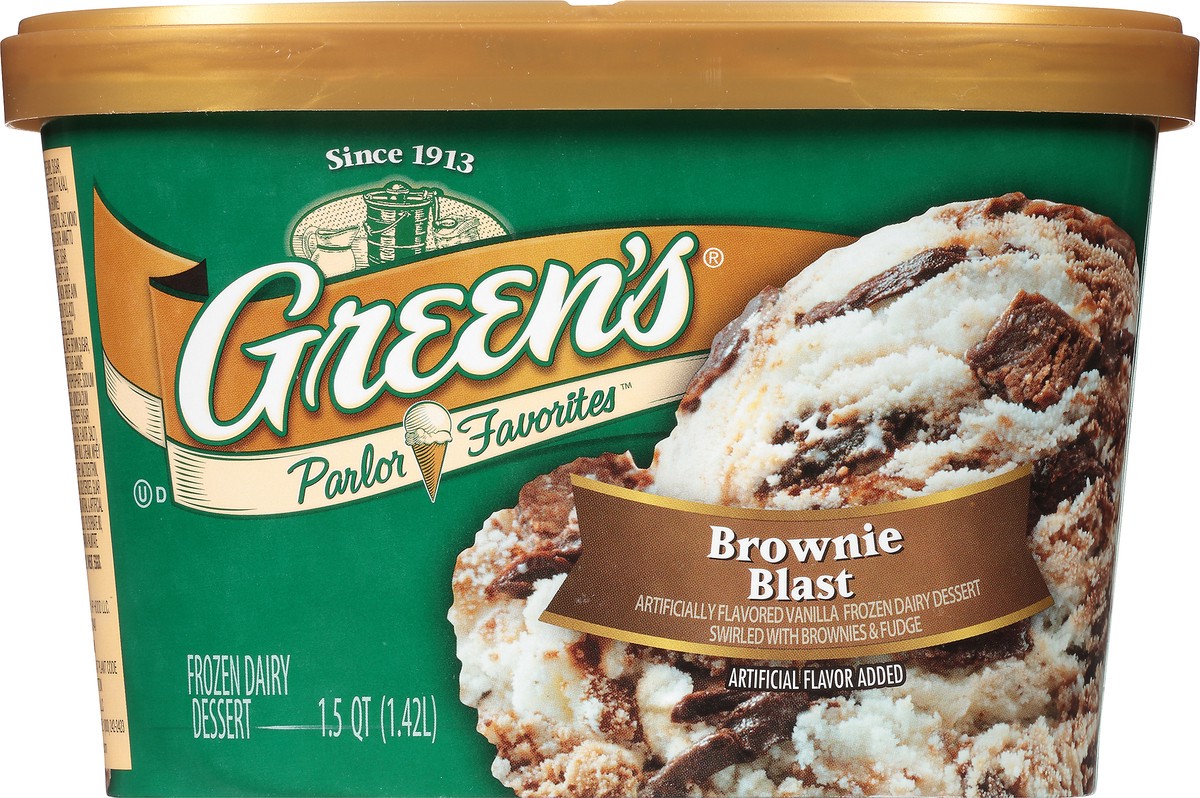 slide 10 of 10, Green's Brownie Blast Frozen Dairy Dessert, 1.5 Quarts, 1.5 qt