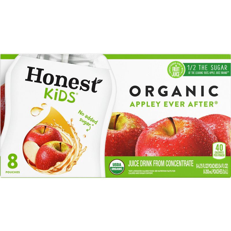 slide 2 of 6, Honest Kids Appley Ever After Organic Juice Drinks - 8pk/6.75 fl oz Pouches, 8 ct; 6.75 fl oz