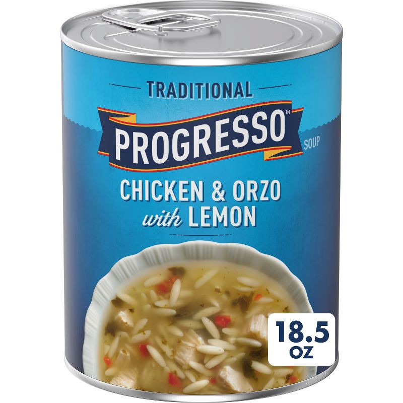 slide 1 of 8, Progresso Traditional Chicken & Orzo with Lemon Soup - 18.5oz, 18.5 oz