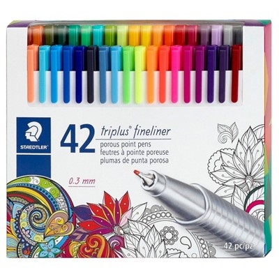 slide 1 of 2, STAEDTLER Triplus Fineliner Marker Pens, 42 ct