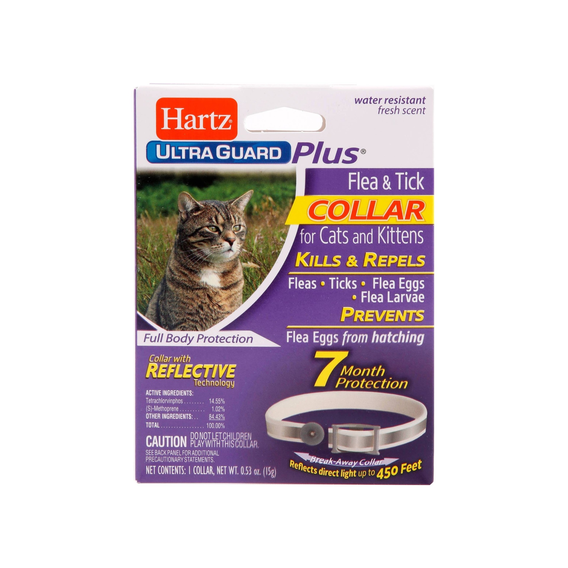 slide 1 of 3, Hartz UltraGuard Plus Flea & Tick Collar with Reflect-X Shield for Cats and Kittens, 1 ct