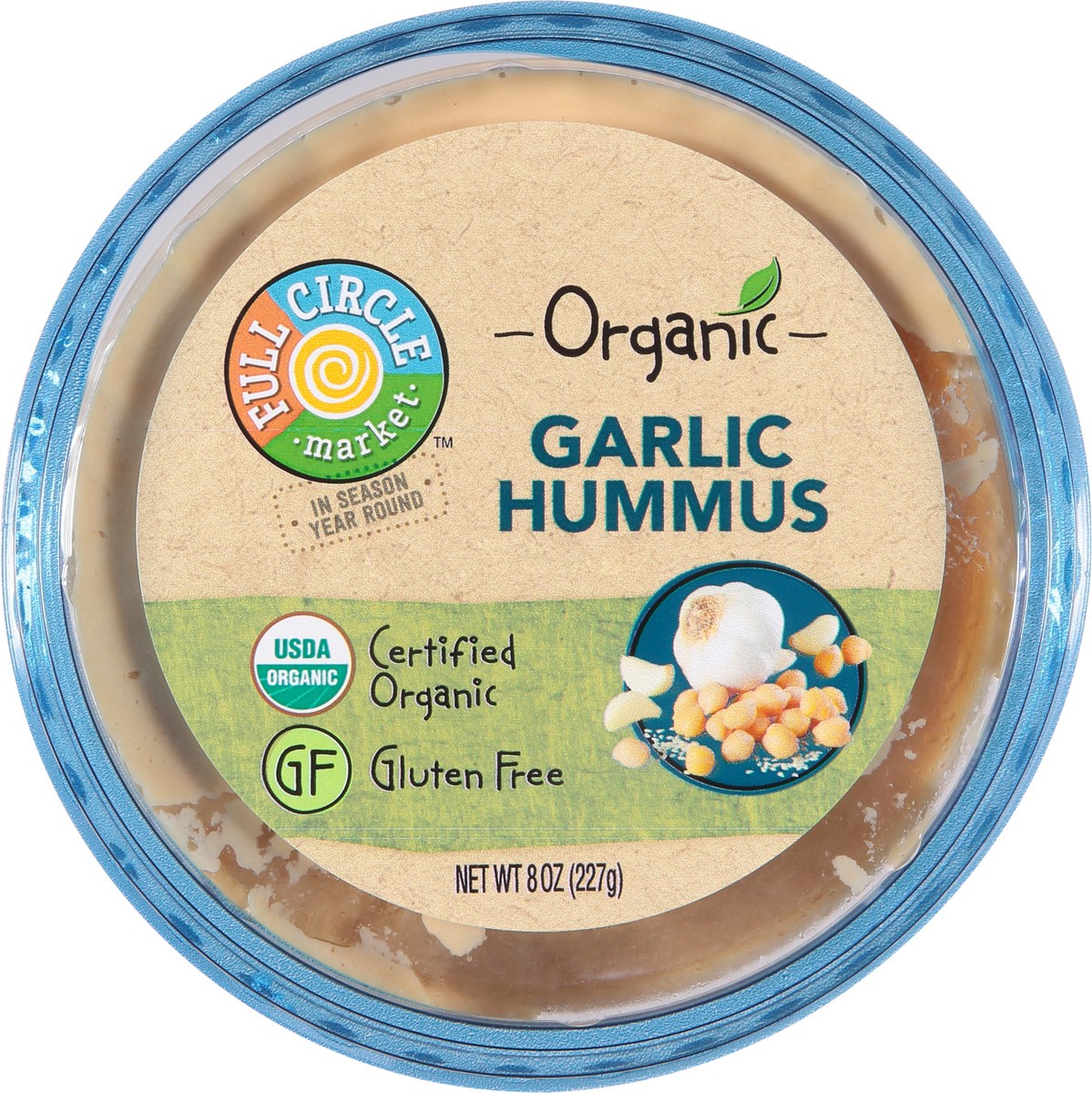 slide 2 of 15, Full Circle Market Organic Garlic Hummus 8 oz, 8 oz