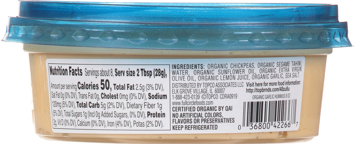 slide 6 of 15, Full Circle Market Organic Garlic Hummus 8 oz, 8 oz