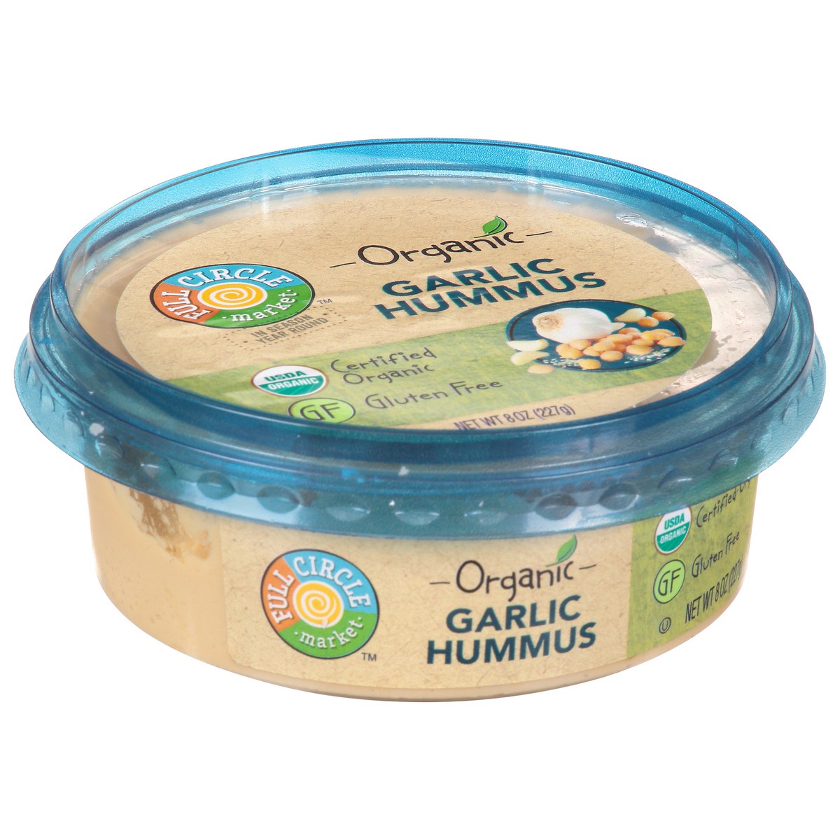 slide 4 of 15, Full Circle Market Organic Garlic Hummus 8 oz, 8 oz