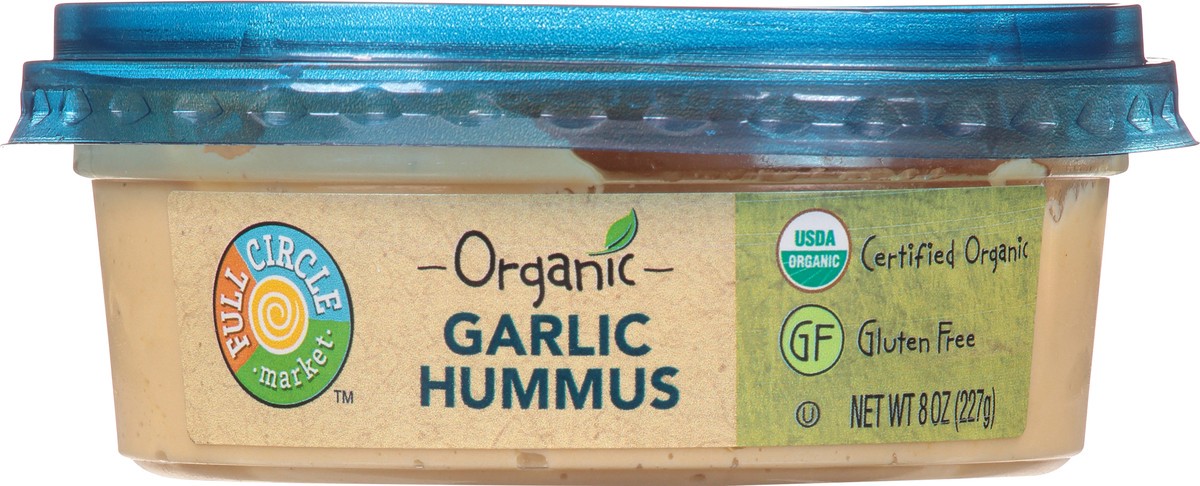 slide 3 of 15, Full Circle Market Organic Garlic Hummus 8 oz, 8 oz