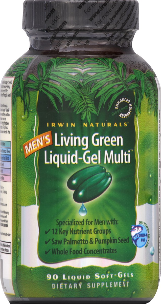 slide 1 of 3, Irwin Naturals Living Green Liquid Gel Multi 90 ea, 90 ct