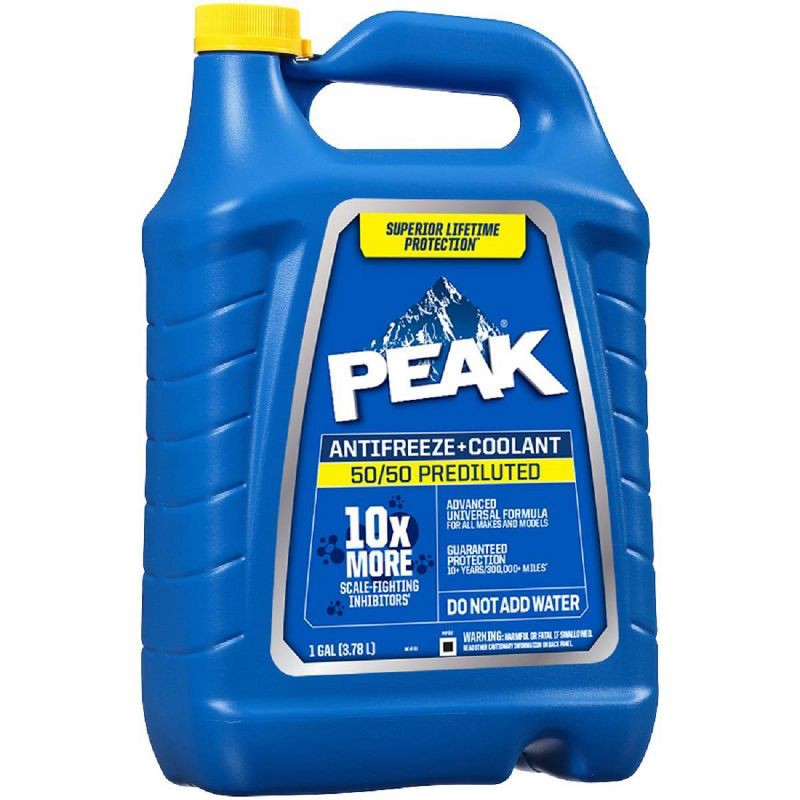 slide 1 of 3, PEAK 1gal 50/50 Long Life Prediluted Antifreeze and Coolant: Engine Fluid for Cars, Motor Oil & Automotive Fluids, 1 gal