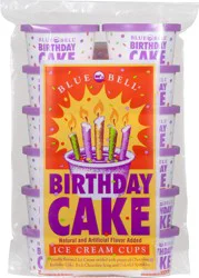 Blue Bell Birthday Cake Ice Cream Cups - 12 ct / 3 fl oz