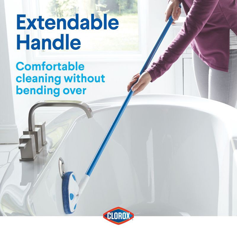 slide 4 of 10, Clorox 42" Max Reach Tub & Tile Bathroom Scrubber, 1 ct