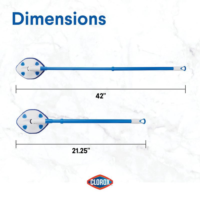 slide 6 of 10, Clorox 42" Max Reach Tub & Tile Bathroom Scrubber, 1 ct