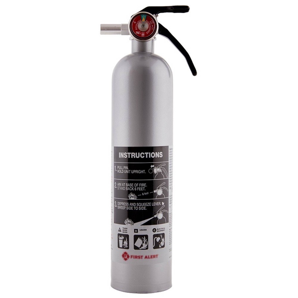 slide 2 of 5, First Alert DHOME1 Designer Home Multipurpose ABC Rechargeable Fire Extinguisher Gray, 1 ct