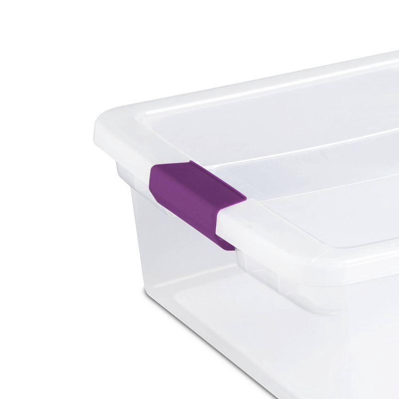 slide 7 of 8, Sterilite 32qt Clear View Storage Bin with Latch Purple, 32 qt