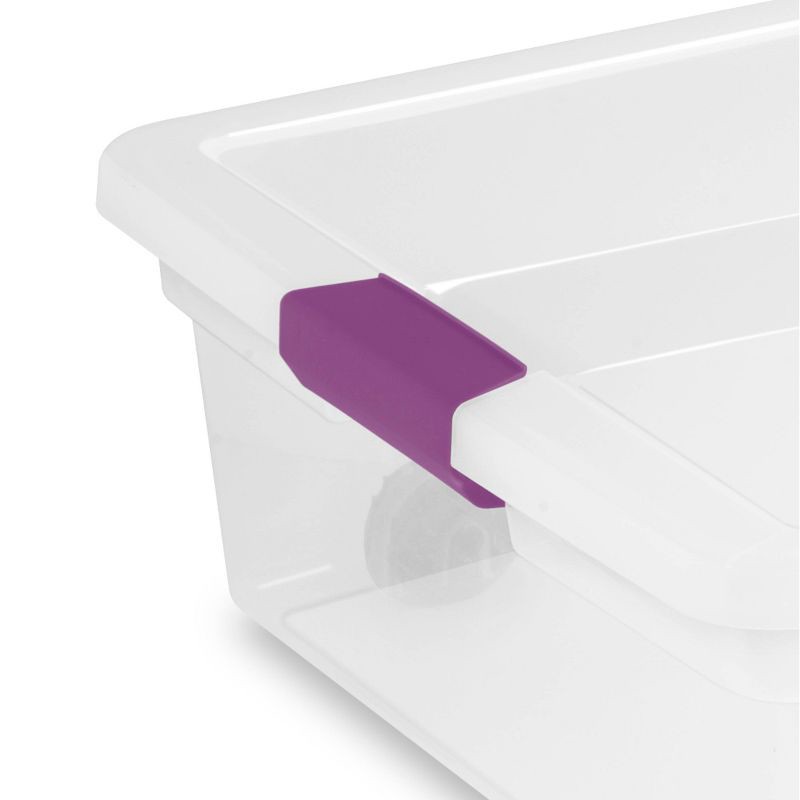 slide 6 of 7, Sterilite 60qt Clear View Underbed Storage Bin with Latch Purple, 60 qt