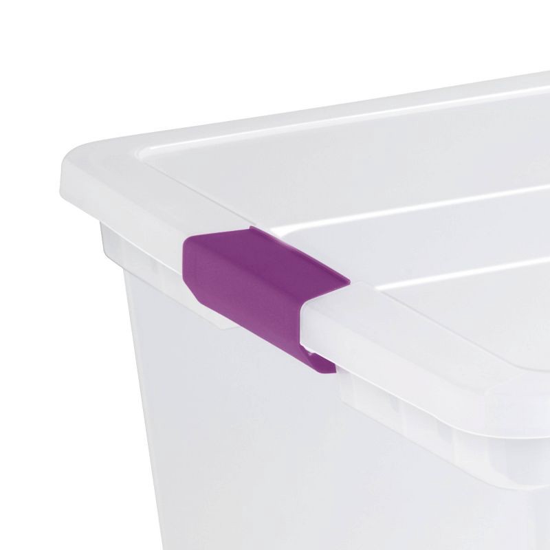 slide 6 of 7, Sterilite 110qt Clear View Storage Bin with Latch Purple, 110 qt